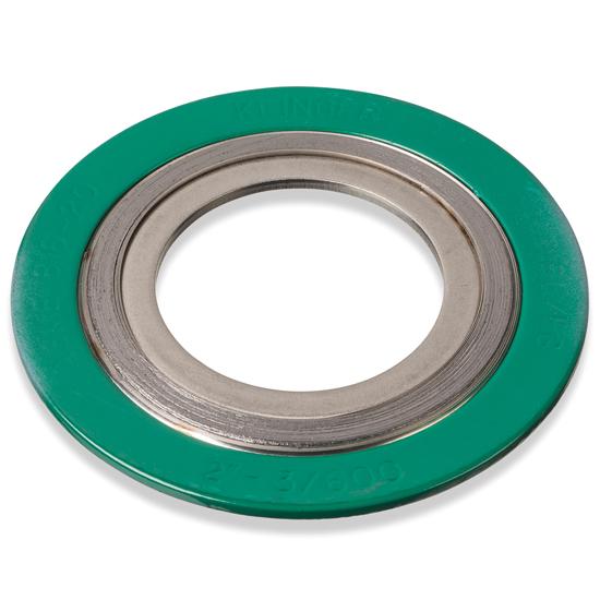 Junta espirometálica KLINGER MAXIFLEX tipo CRIR con aro de centrado en acero carbono, aro interior en inoxidable 316L  y relleno en inoxidable 316L y grafito, ,  norma ANSI, rating 0300